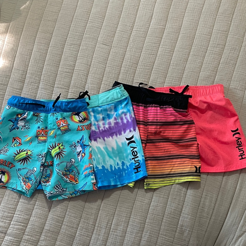 Hurley Multi-Color Boys' Swim Shorts Set — Tie-Dye & Stripes